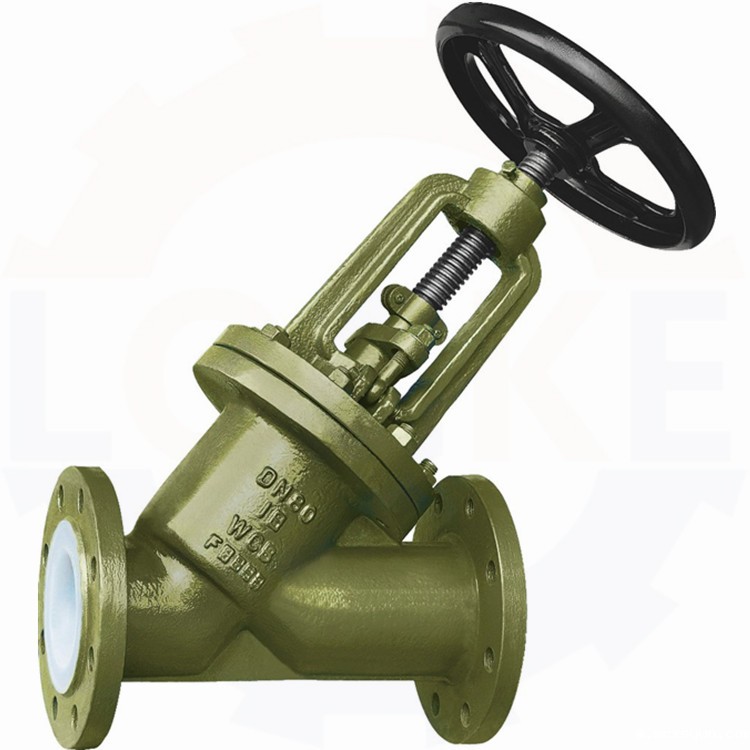 进口Y型衬氟截止阀(图1) 进口Y型衬氟截止阀(图1)